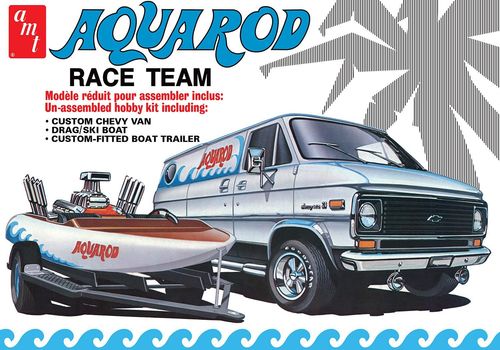 Aquar Rod Race Team Chevy Van+Trailer+Drag Ski Boat.