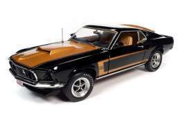 1/18  1969 Ford Mustang Fastback schwarz/gold