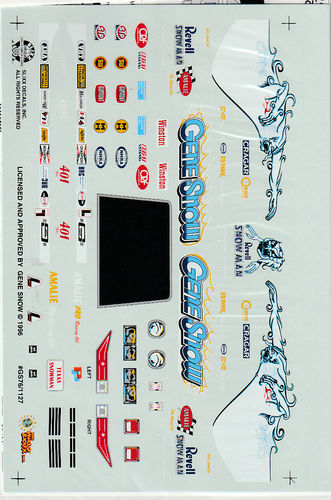 Funny Car Decals ,,Revell Gene Snow'' für Revell Chevy Monza Body