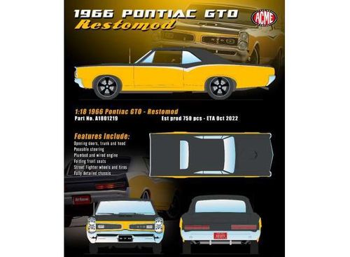 1966 Pontiac GTO Restomod yello/black 1/18