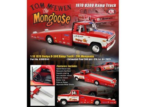 1970 Dodge 330 Ramp Truck ''Tom The Mongoose McEwen'' Limitiert 1of 488 1/18
