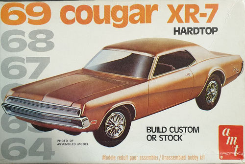 1969 Mercury Cougar XR-7 2in1 Stock,Custom alter Bausatz Decals alt.